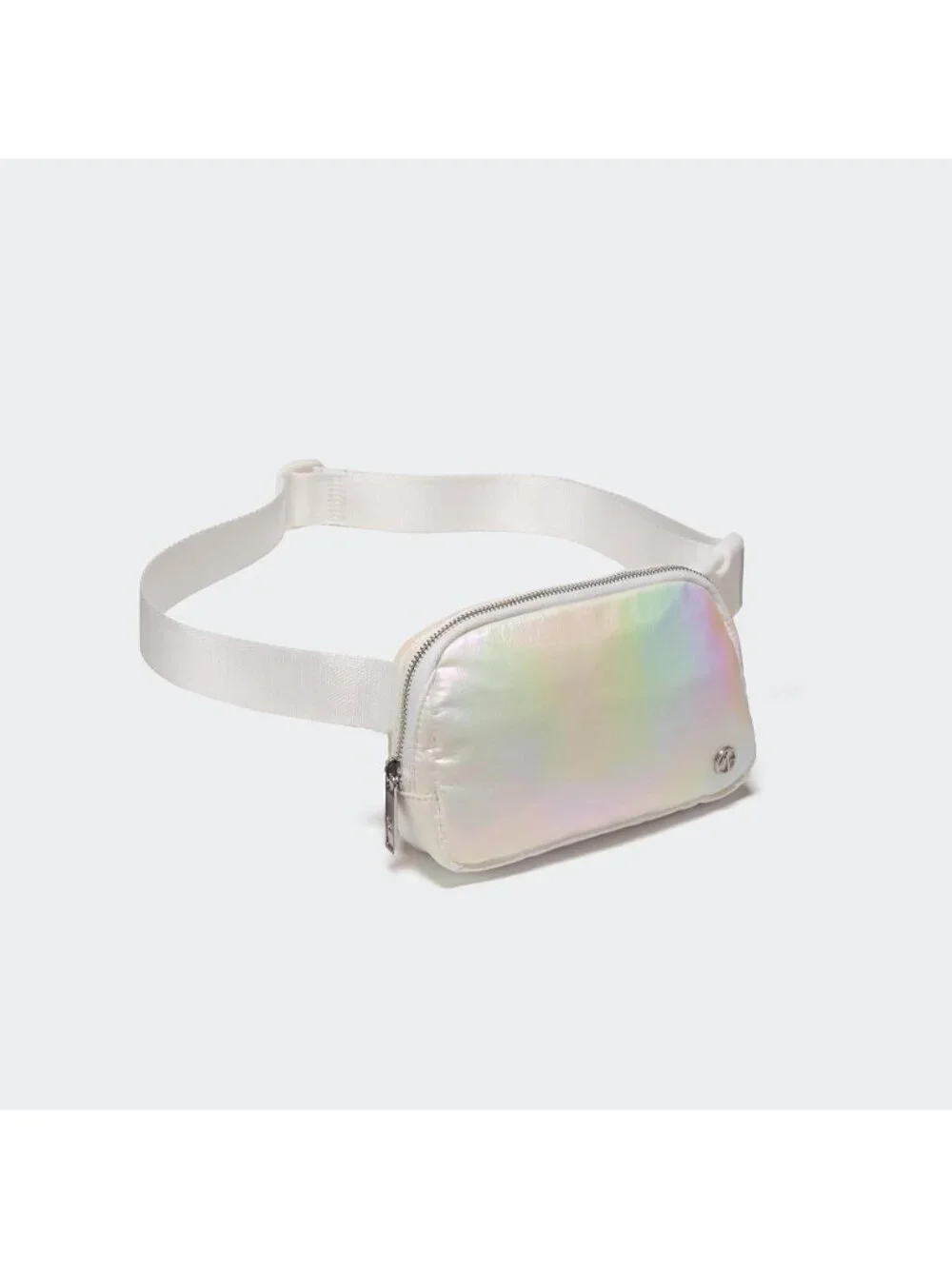 Men's Iridescent Crossbody Belt Bag Wide Zipper Adjustable Strap 3-Pockets